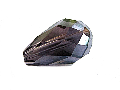 Glasschliffperle Tropfen, funkelnd, 15x10mm, violett